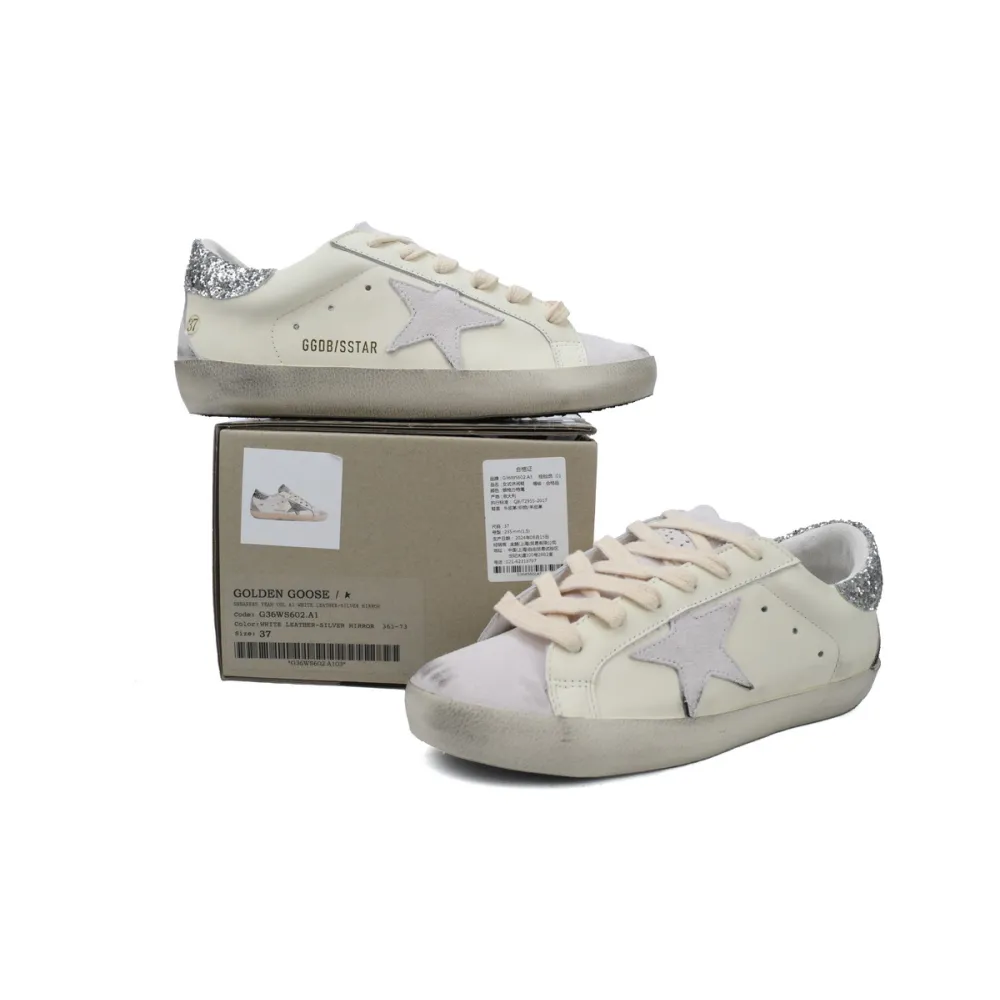 Golden Goose Super Star 'Sparkling Silver Heel'