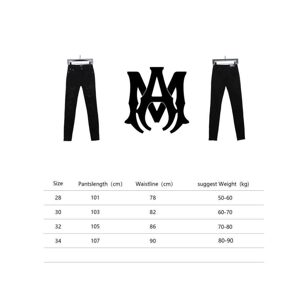 AMIRI  Jeans Black Ripped Diamond High Street