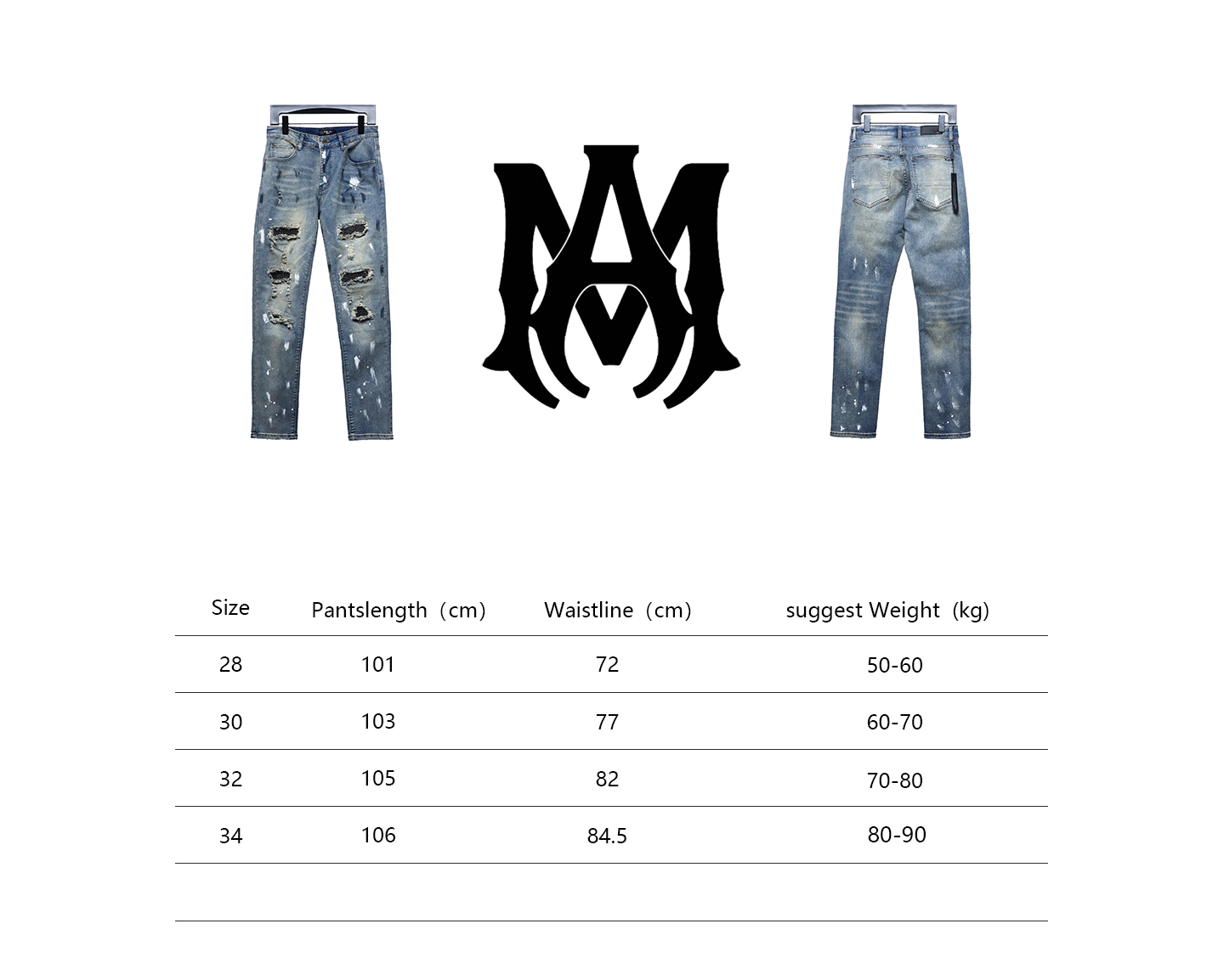 AMIRI Jeans ink-splashed rhinestone