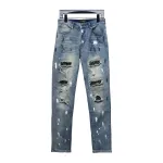 AMIRI Jeans ink-splashed rhinestone