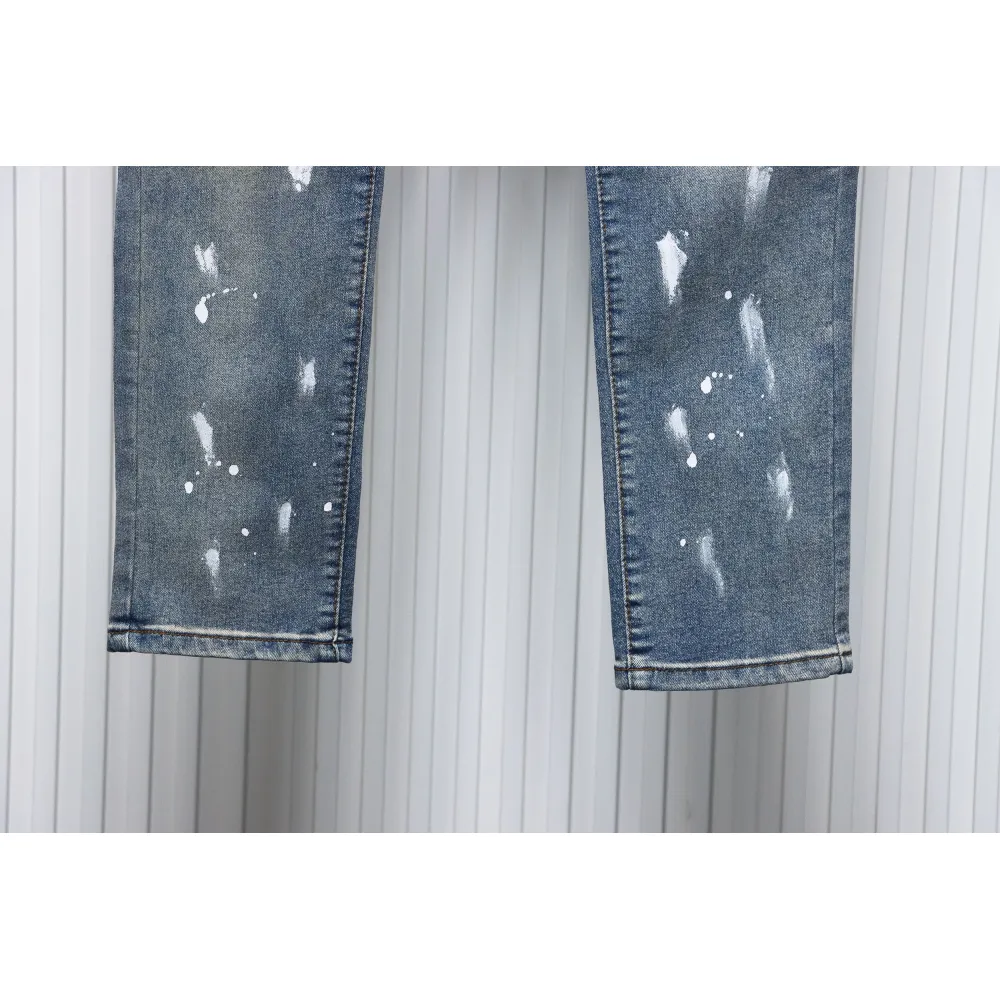 AMIRI Jeans ink-splashed rhinestone