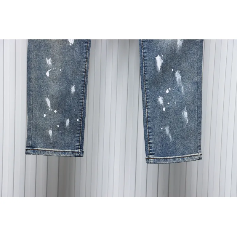 AMIRI Jeans ink-splashed rhinestone