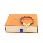 LV sunflower doll pendant leather bracelet
