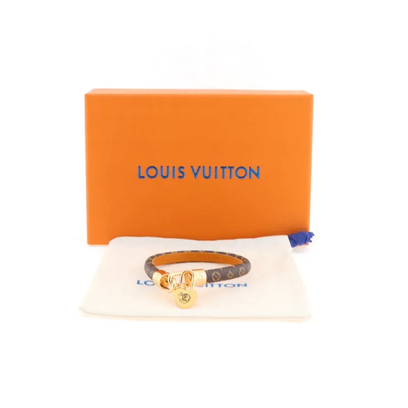 LV heart-shaped lock pendant bracelet