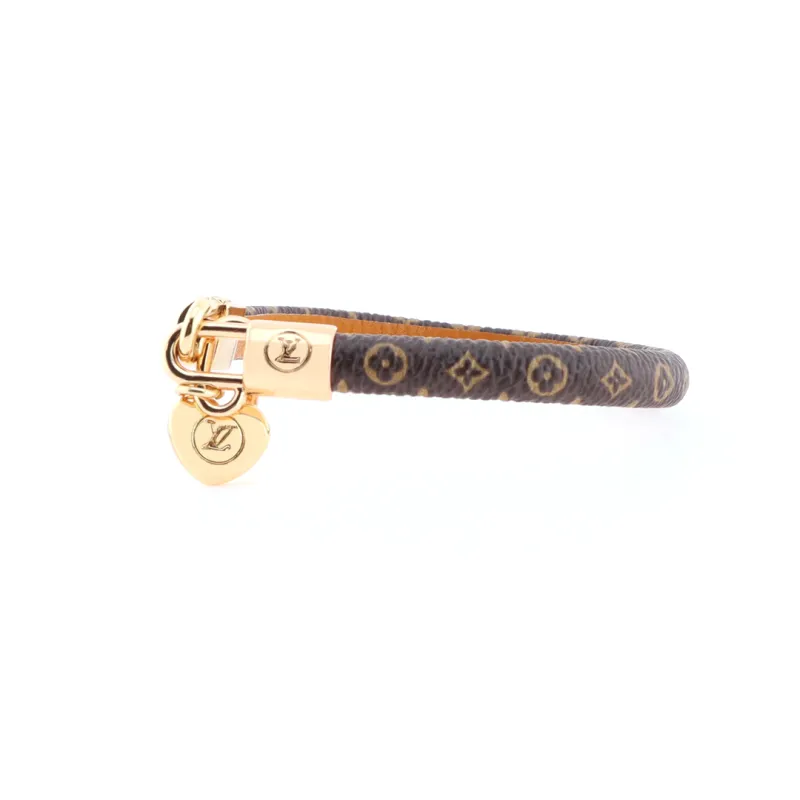 LV heart-shaped lock pendant bracelet