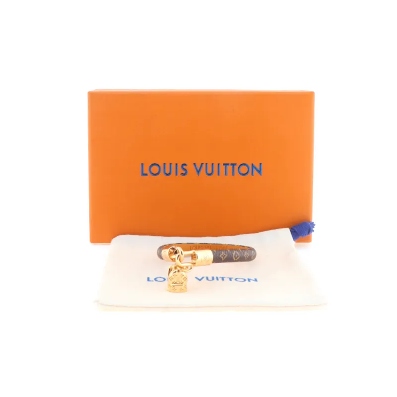 LV monogram small backpack with pendant and leather bracelet