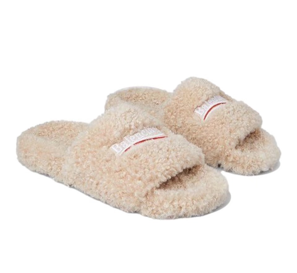 Balenciaga Furry Slide Beige 654261W2DO19796
