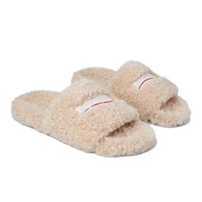 Balenciaga Furry Slide Beige 654261W2DO19796 02