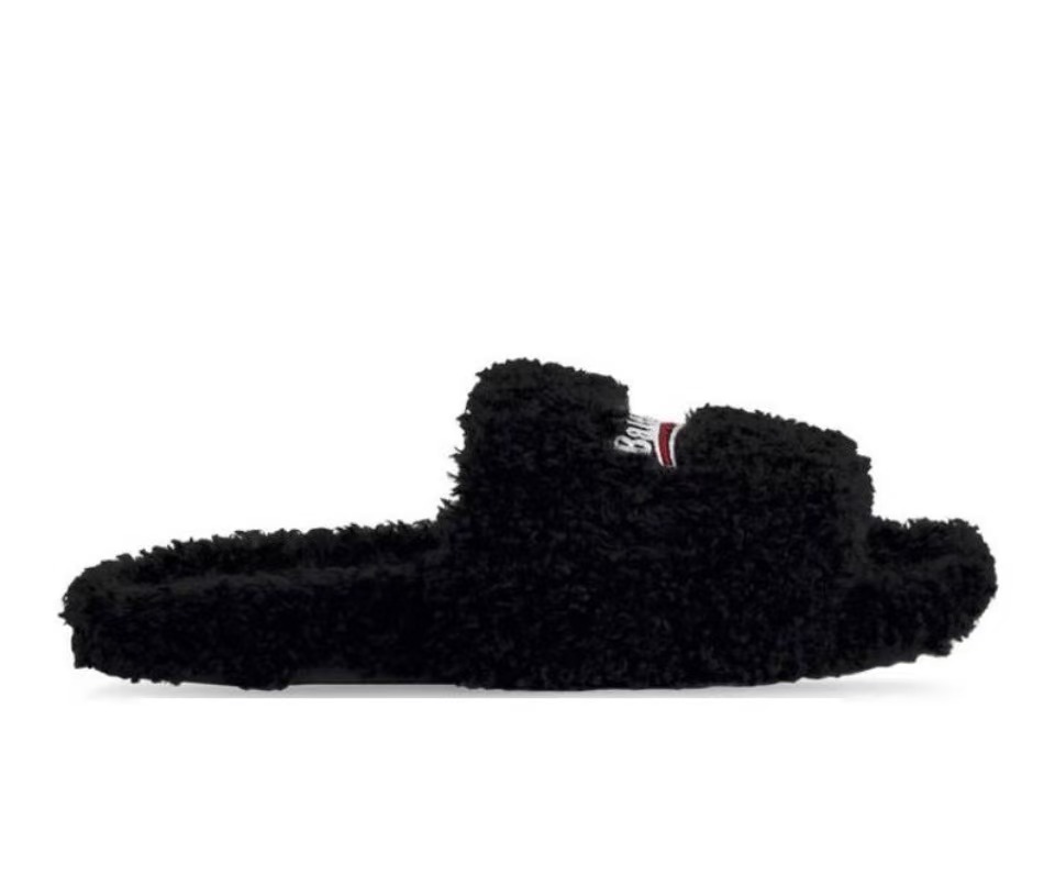 Balenciaga Furry Slide Black 654747W2DO11096