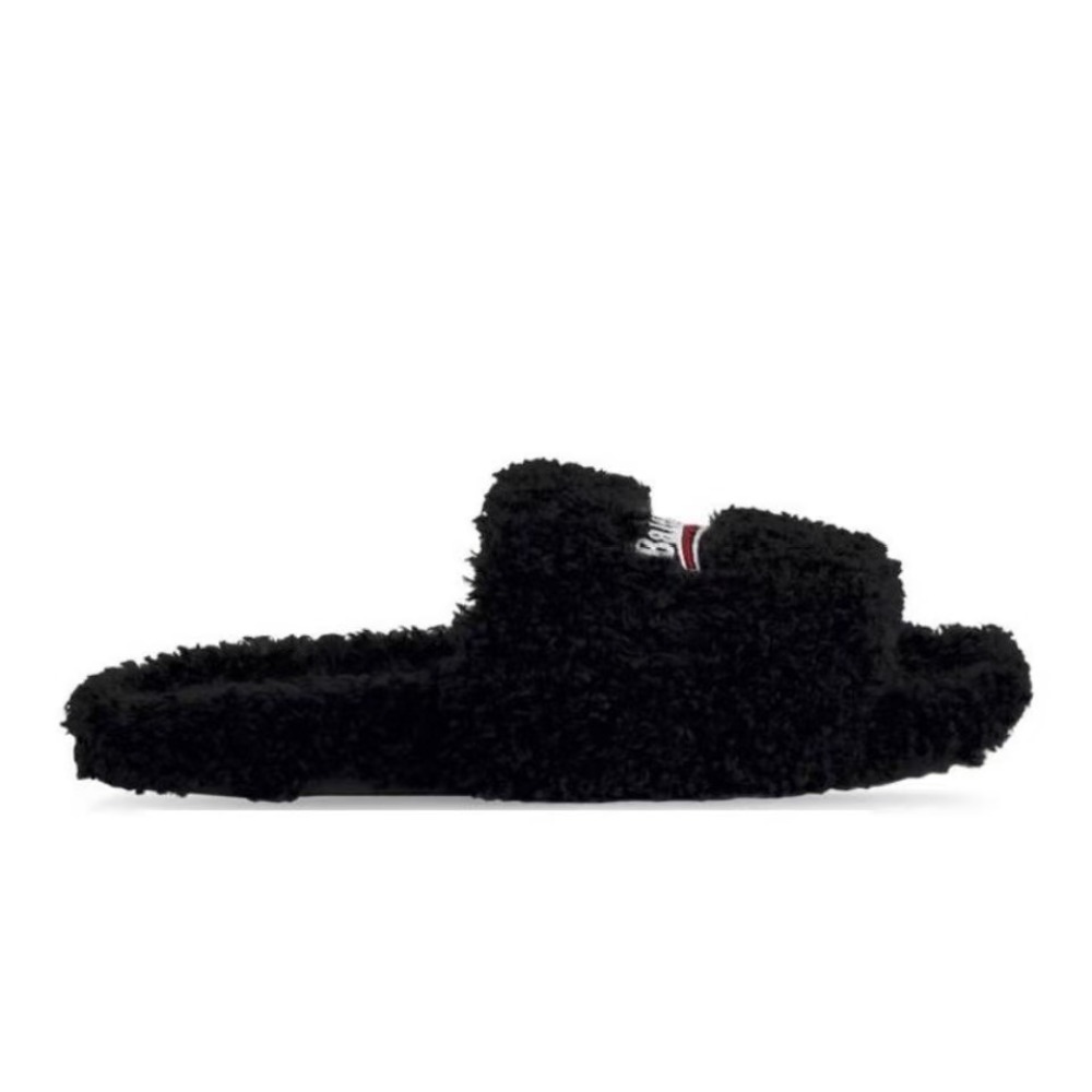 Balenciaga Furry Slide Black 654747W2DO11096