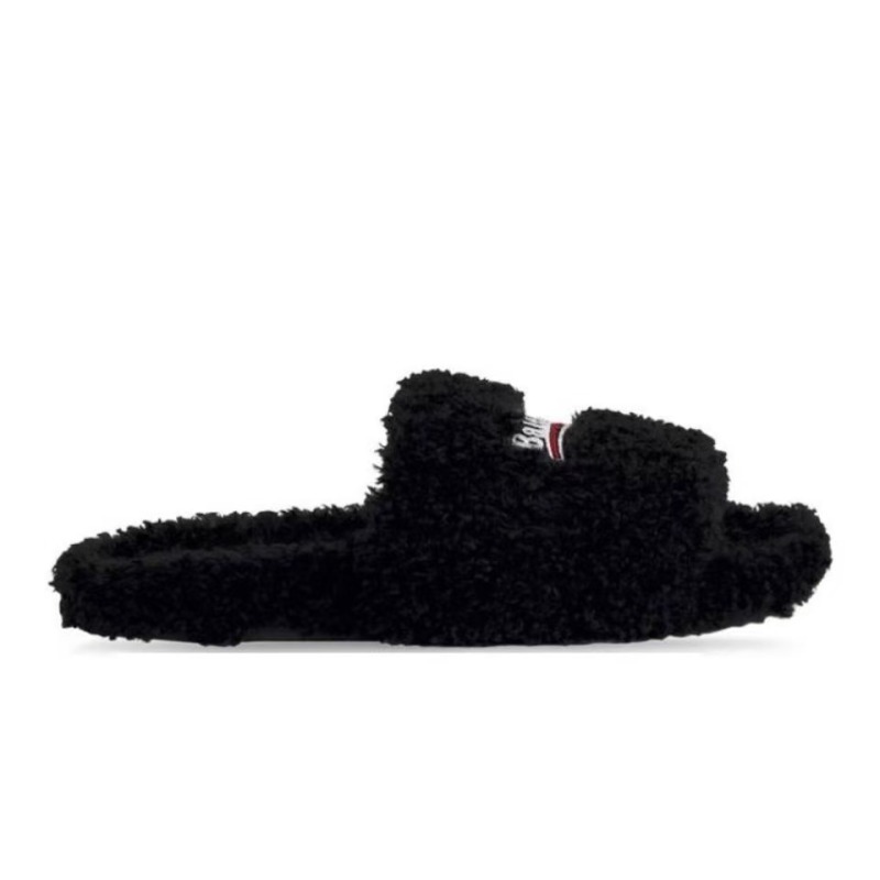 Balenciaga Furry Slide Black 654747W2DO11096