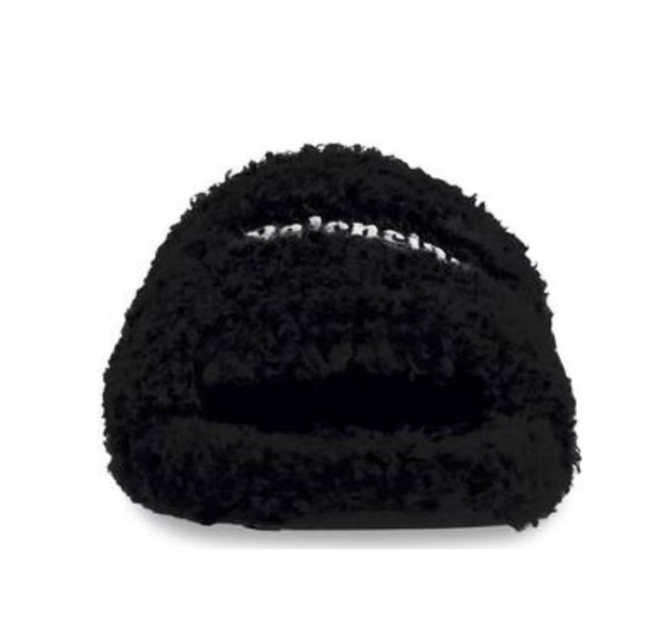 Balenciaga Furry Slide Black 654747W2DO11096