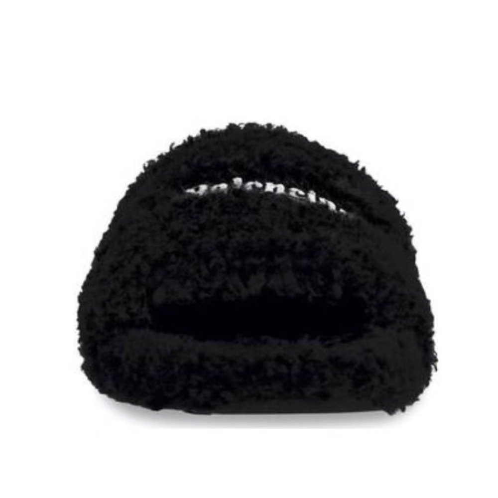 Balenciaga Furry Slide Black 654747W2DO11096