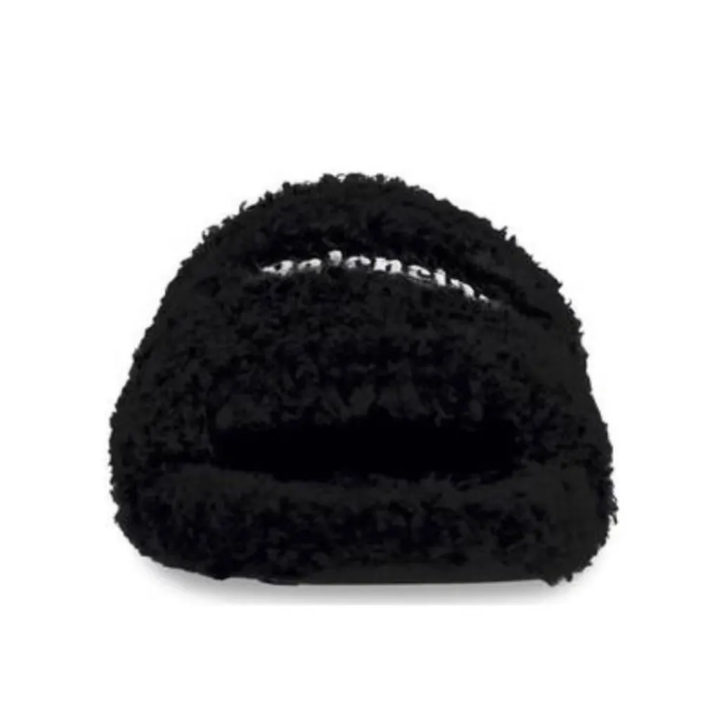 Balenciaga Furry Slide Black 654747W2DO11096