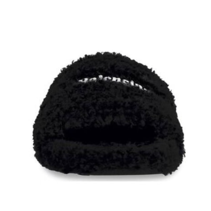 Balenciaga Furry Slide Black 654747W2DO11096