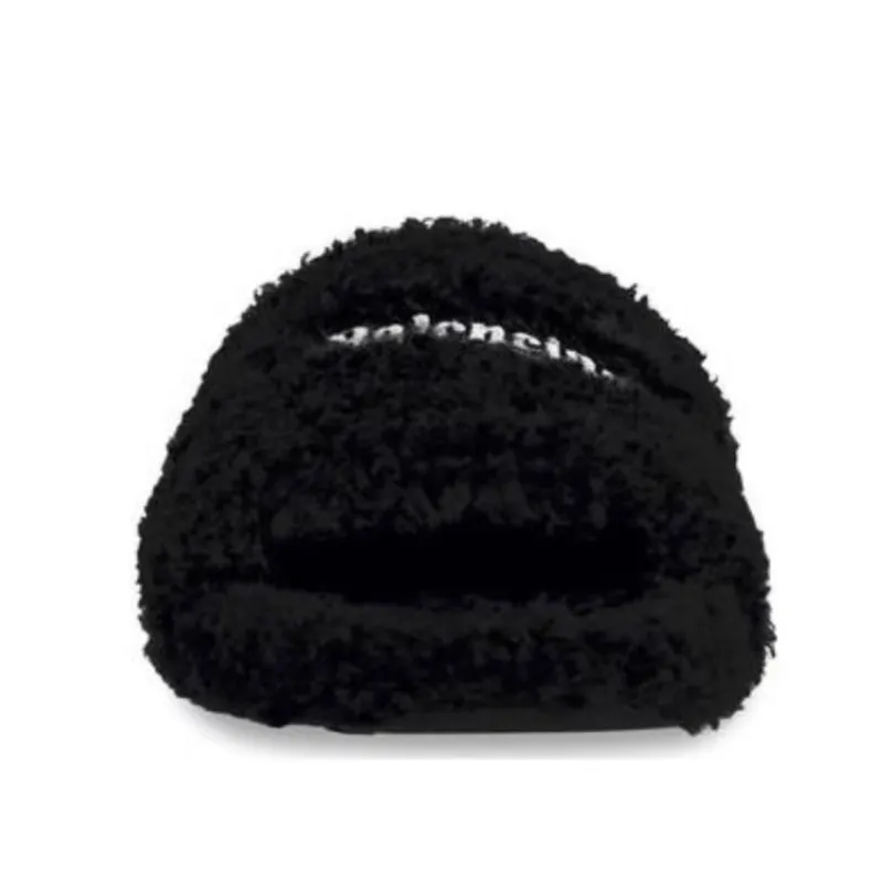 Balenciaga Furry Slide Black 654747W2DO11096