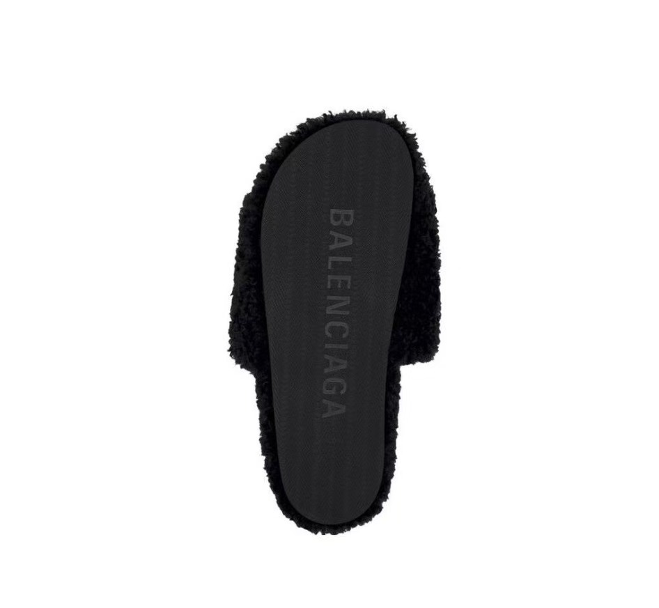 Balenciaga Furry Slide Black 654747W2DO11096