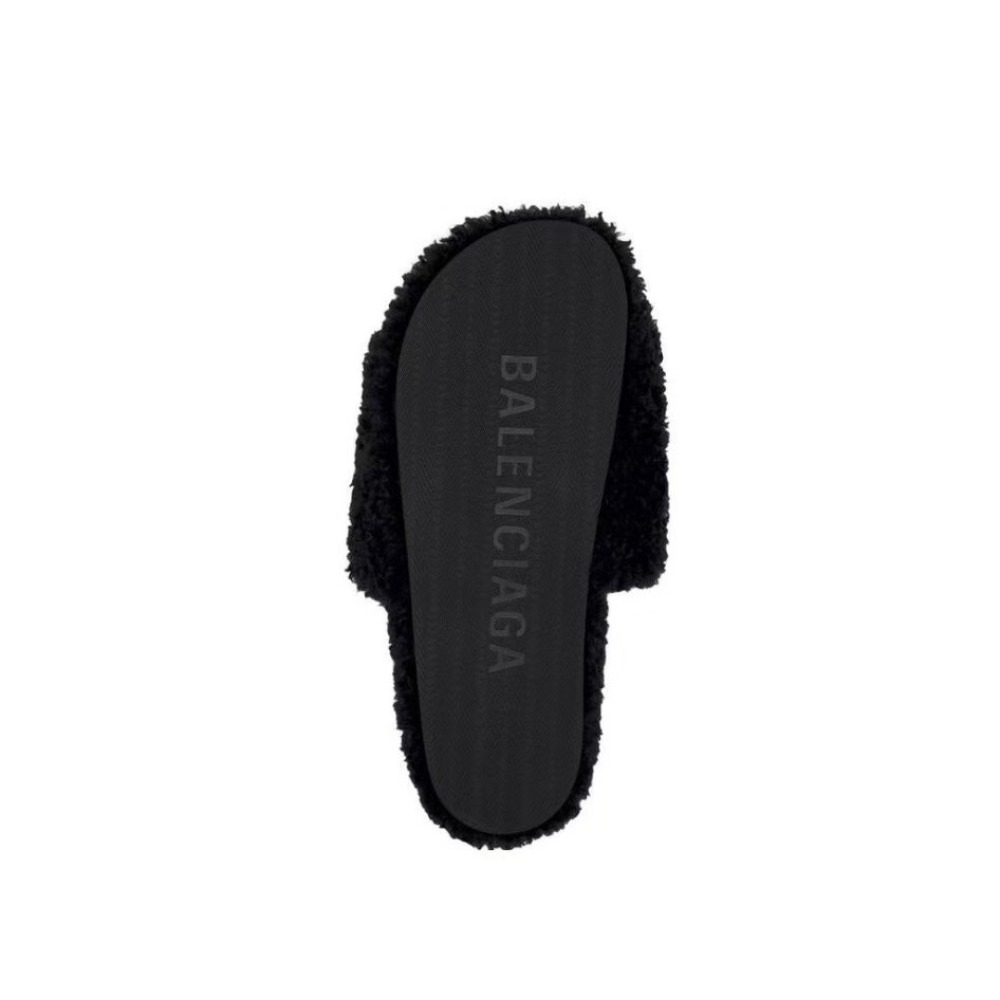 Balenciaga Furry Slide Black 654747W2DO11096