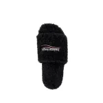 Balenciaga Furry Slide Black 654747W2DO11096