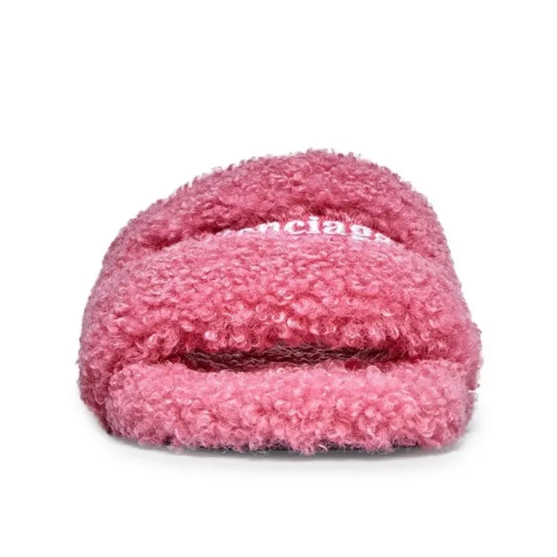 Balenciaga Furry Slide Pink  654261WBDZ05096