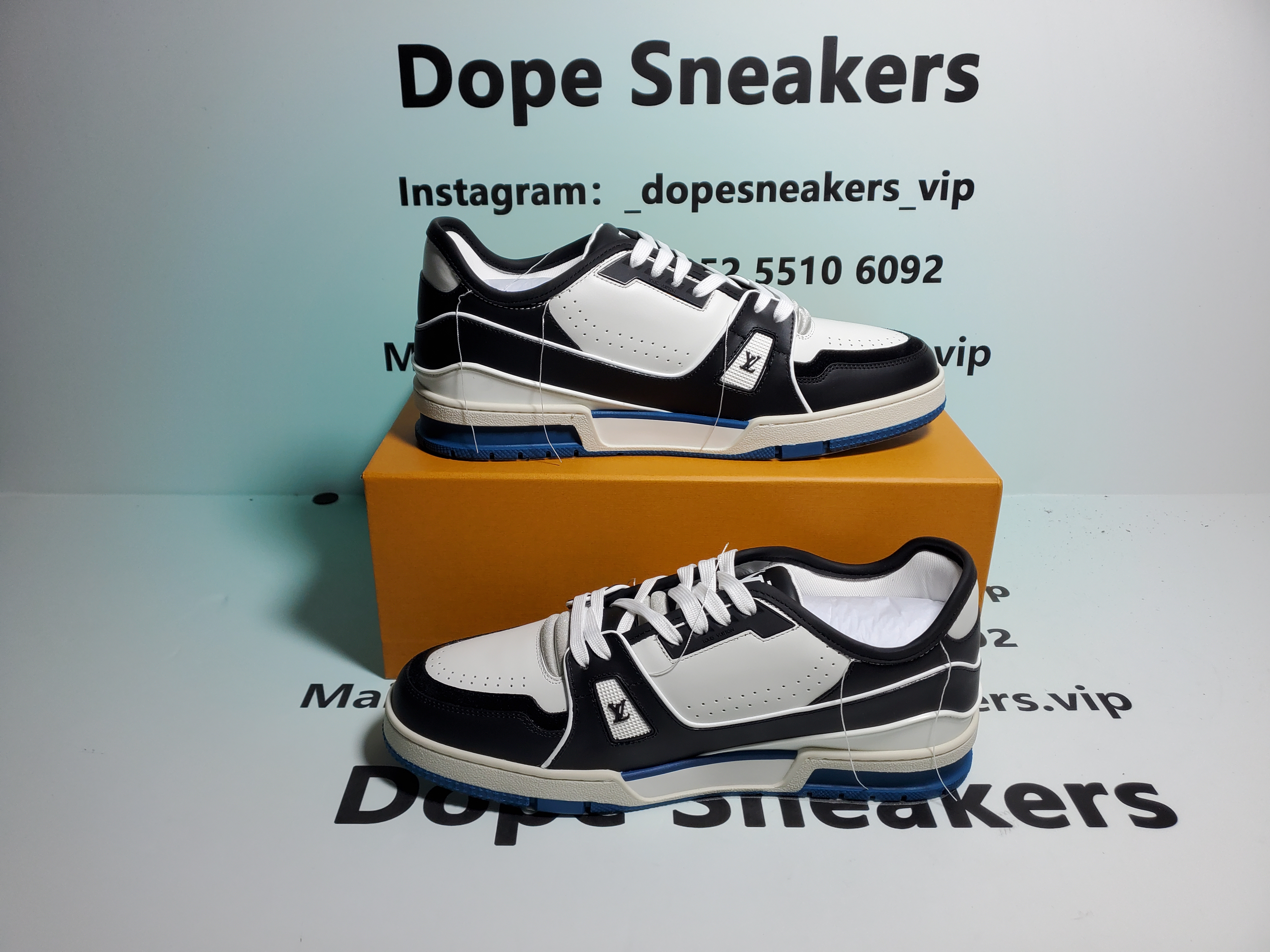 Louis Vuitton Trainer Black Blue  GO1220