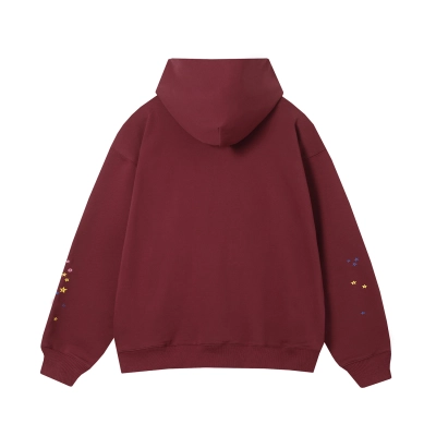 Sp5der Hoodie Burgundy 02