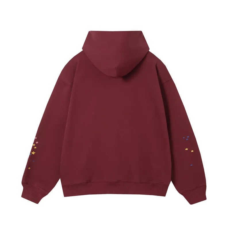Sp5der Hoodie Burgundy