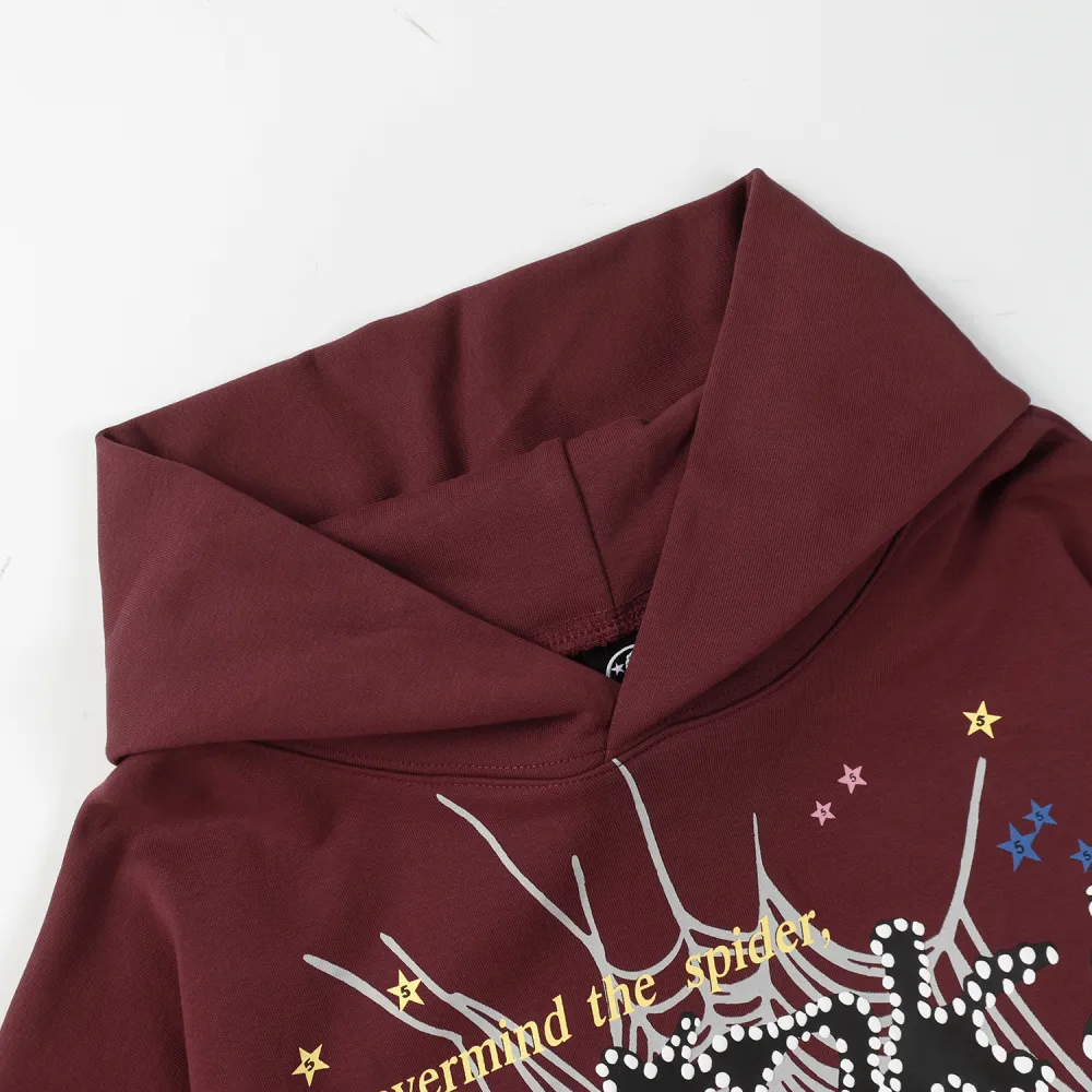 Sp5der Hoodie Burgundy