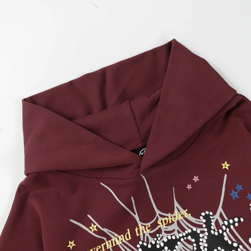 Sp5der Hoodie Burgundy