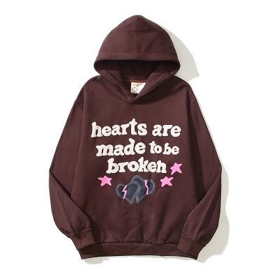 Sp5der Hoodie Pink Brown 01