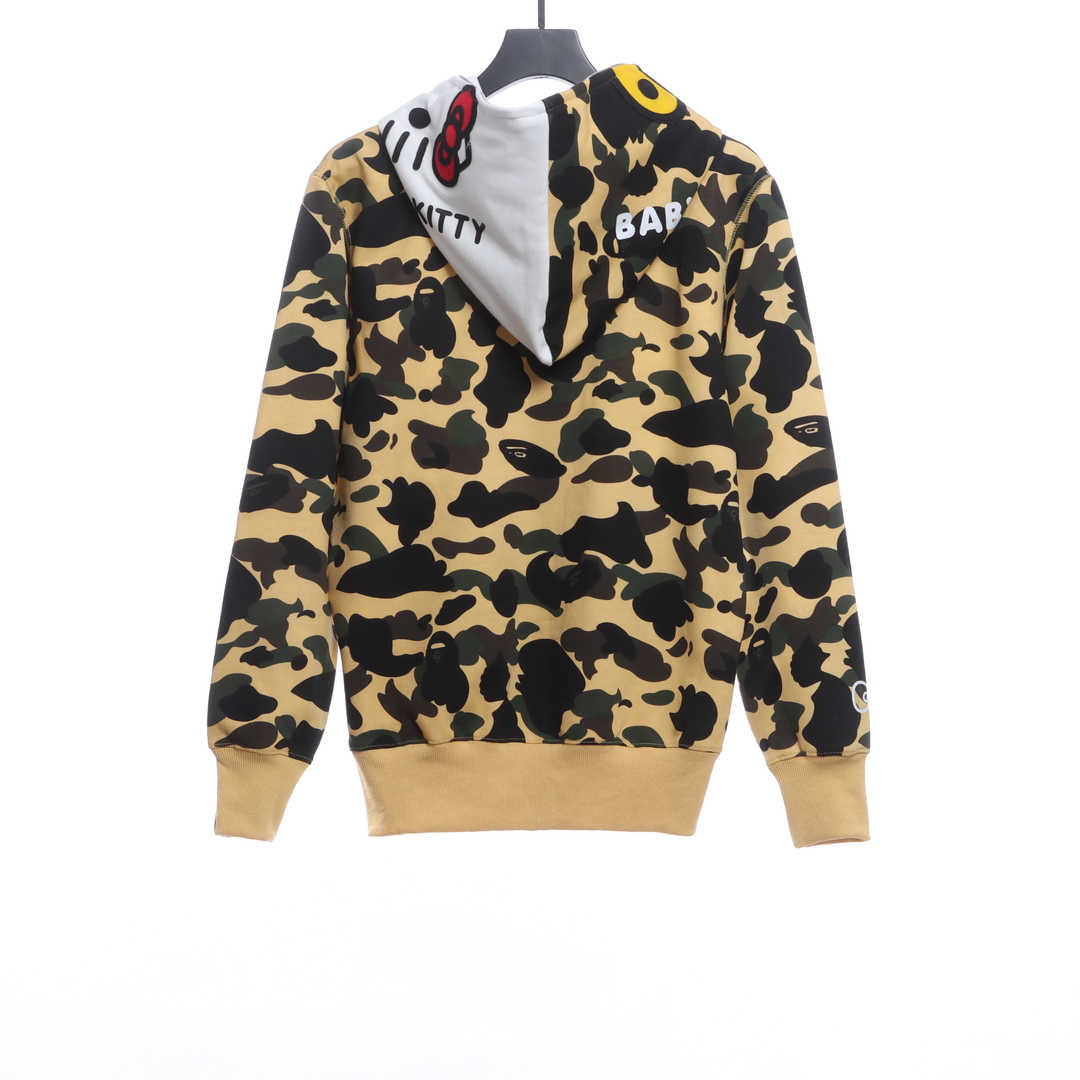 BAPE co-branded hell kitty camouflage zipper hoodie yellow