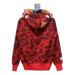  BAPE Shark's Head Tiger's Head Zipper Camo Double Hoodie Red