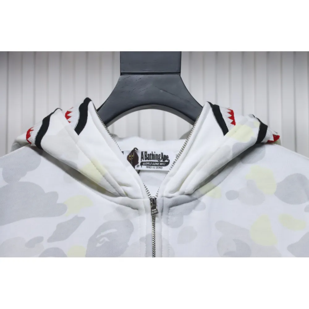  BAPE Shark's Head Tiger's Head Zipper Luminous Camouflage Double Hoodie