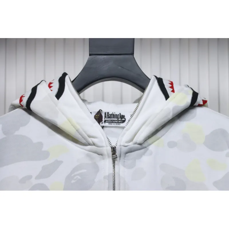  BAPE Shark's Head Tiger's Head Zipper Luminous Camouflage Double Hoodie