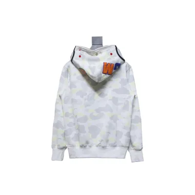  BAPE Shark's Head Tiger's Head Zipper Luminous Camouflage Double Hoodie 02