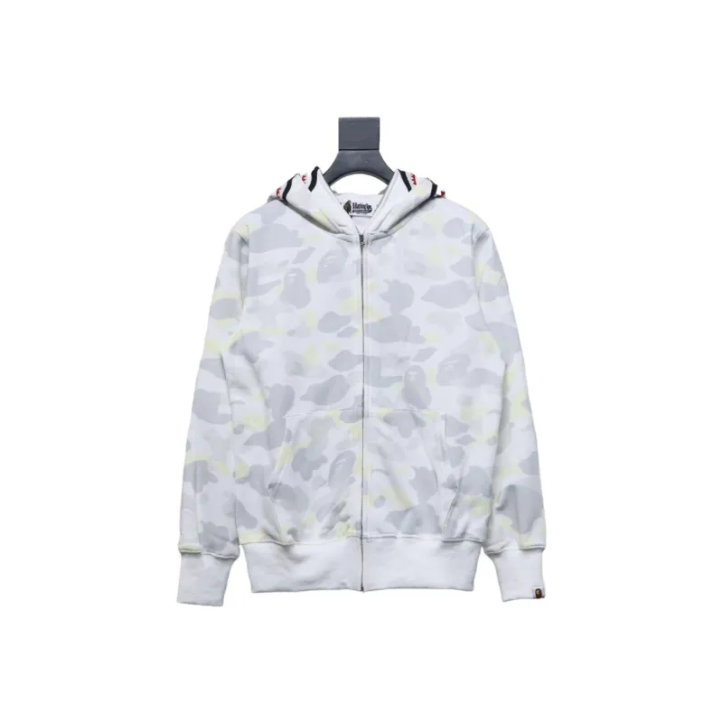  BAPE Shark's Head Tiger's Head Zipper Luminous Camouflage Double Hoodie