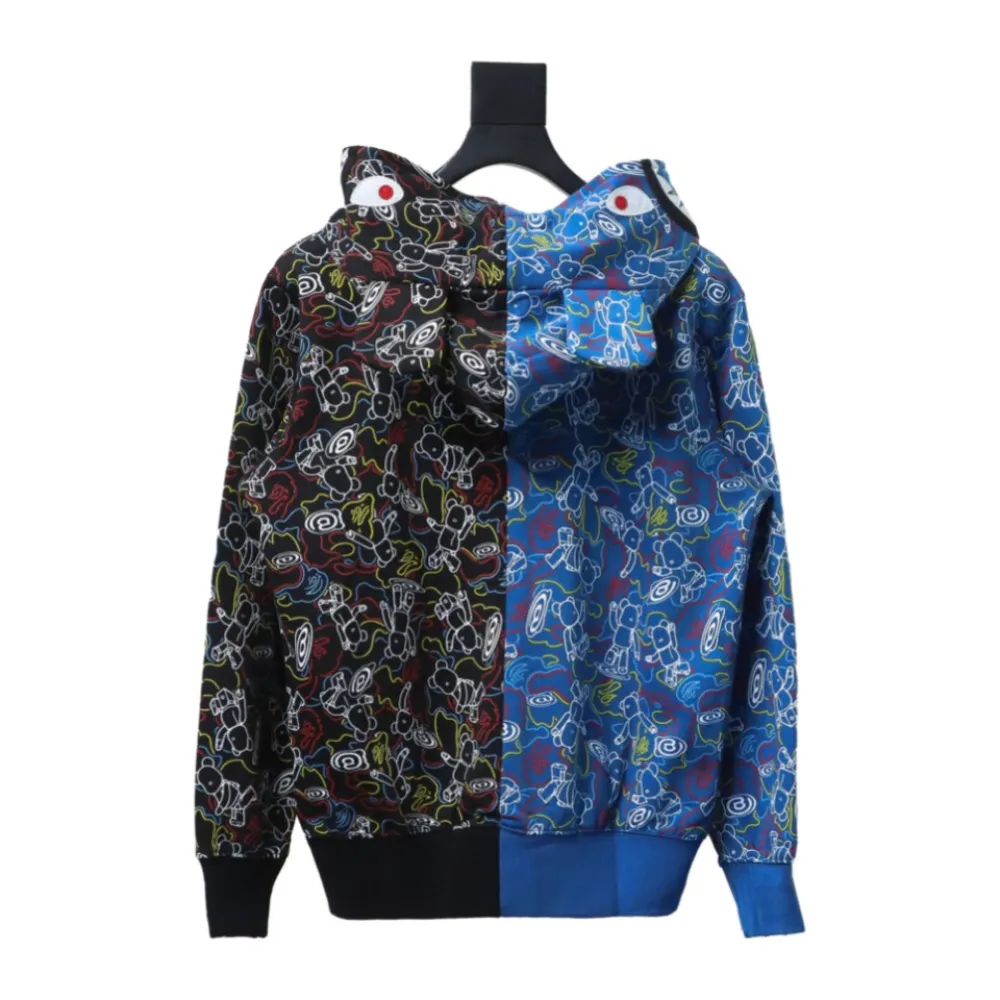  BAPE X MEDICOM TOY Co-branded Duplex Camouflage Hooded Hoodie