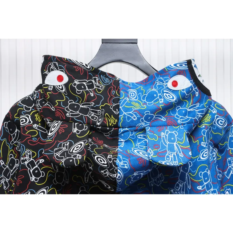  BAPE X MEDICOM TOY Co-branded Duplex Camouflage Hooded Hoodie