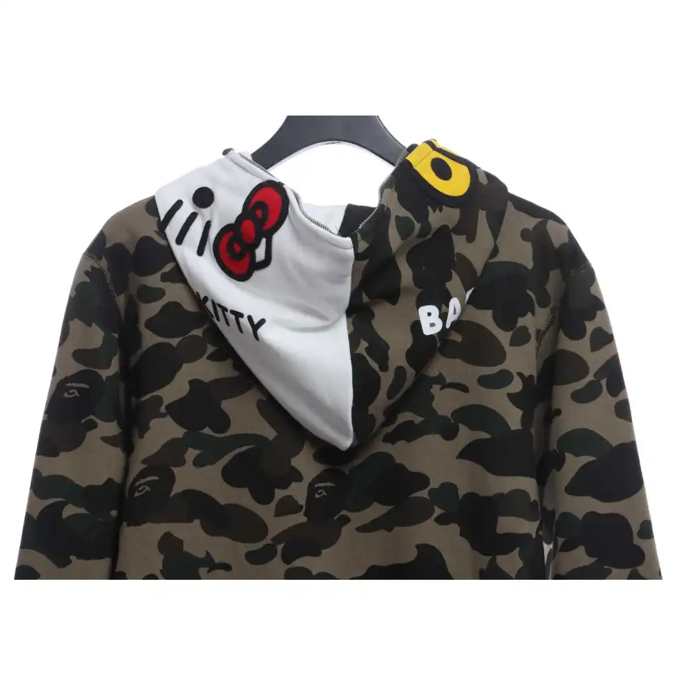BAPE co-branded hell kitty camouflage zipper hoodie Green