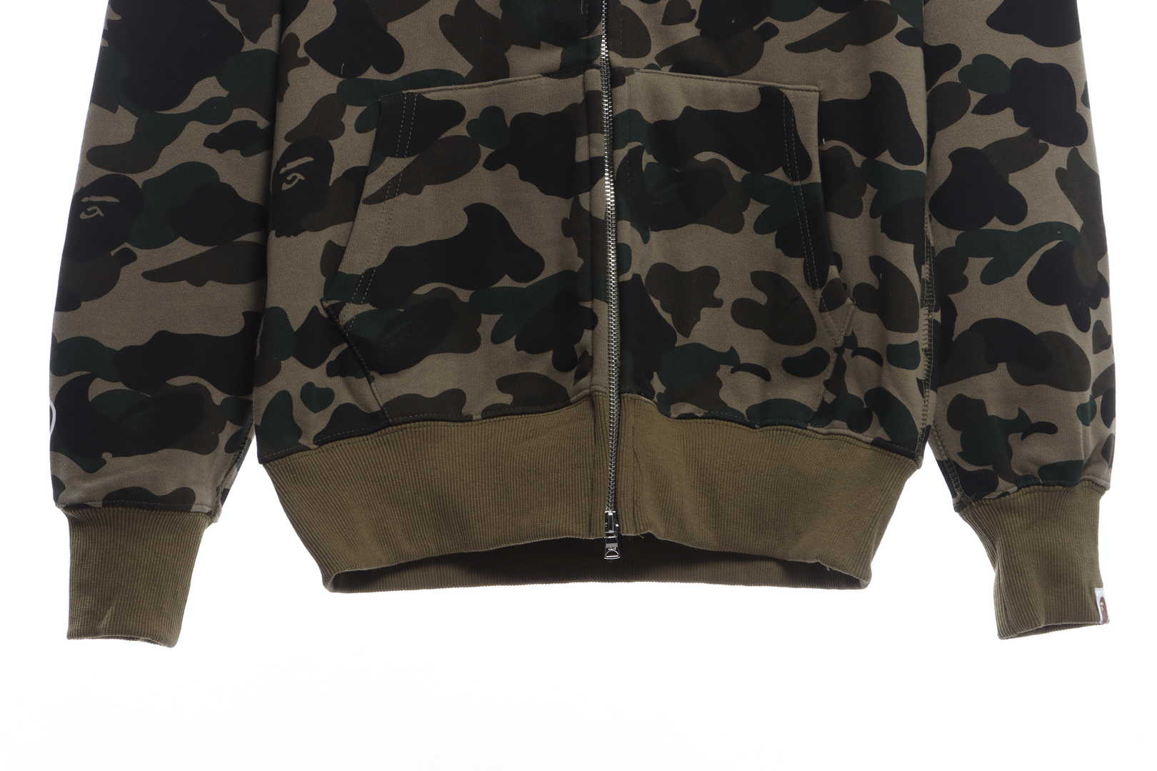 BAPE co-branded hell kitty camouflage zipper hoodie Green