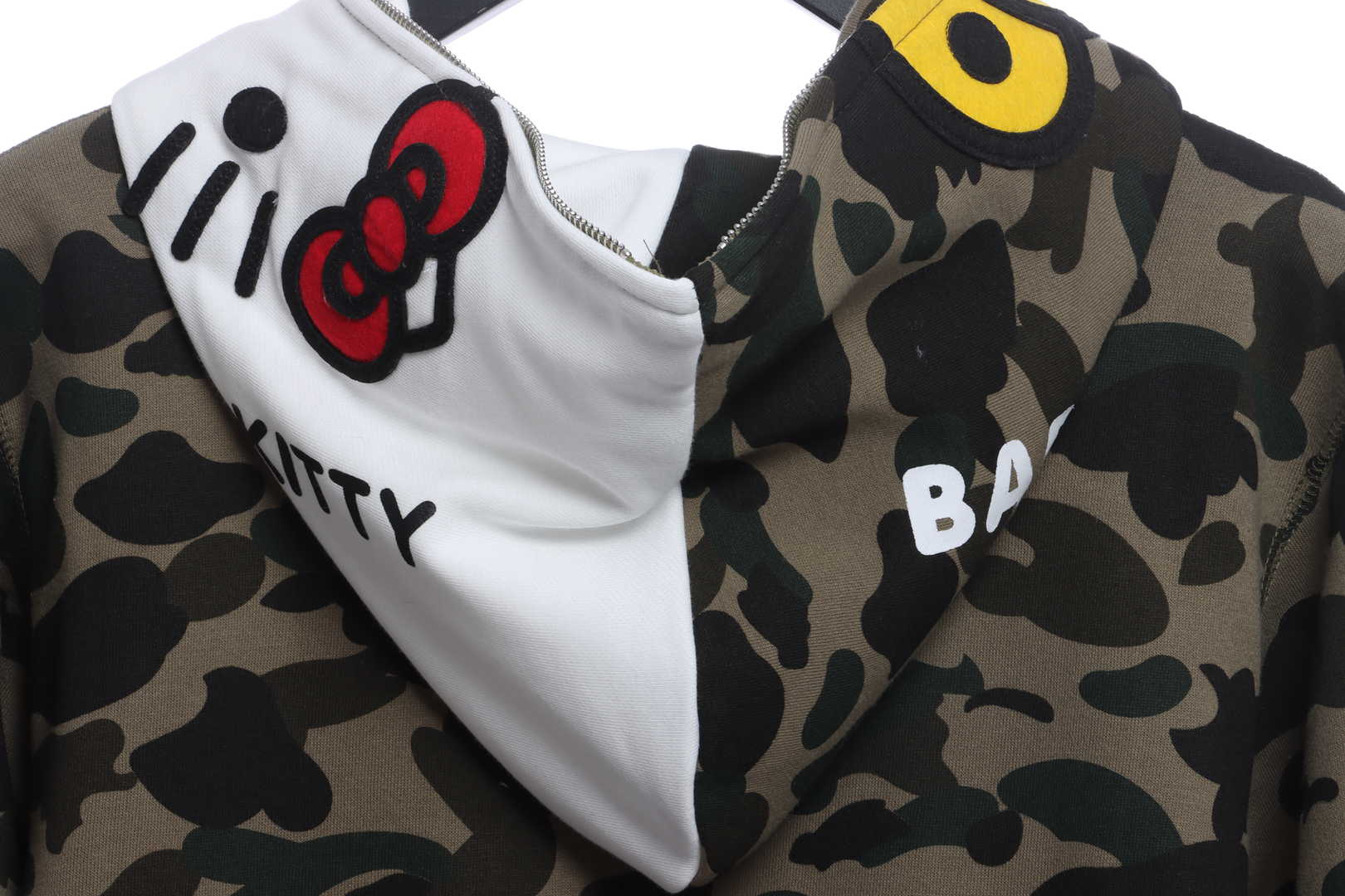 BAPE co-branded hell kitty camouflage zipper hoodie Green