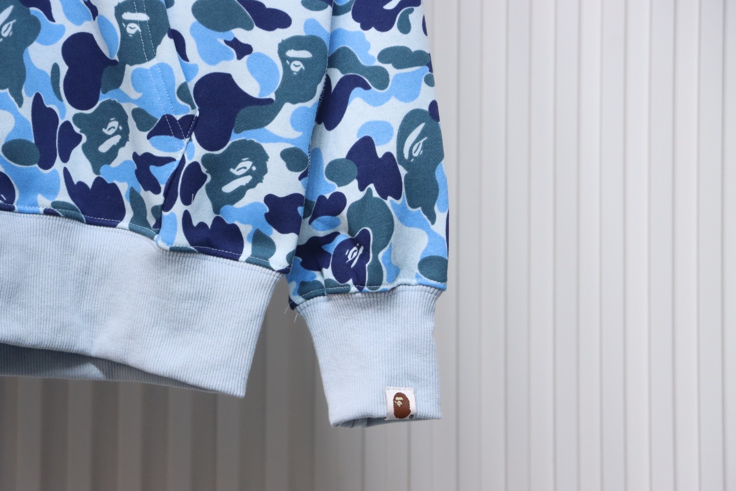 BAPE Shark's Head Tiger's Head Zipper Camo Double Hoodie Blue
