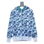 BAPE Shark's Head Tiger's Head Zipper Camo Double Hoodie Blue