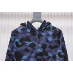 BAPE Shark's Head Tiger's Head Zipper Camo Double Hoodie Dark Blue