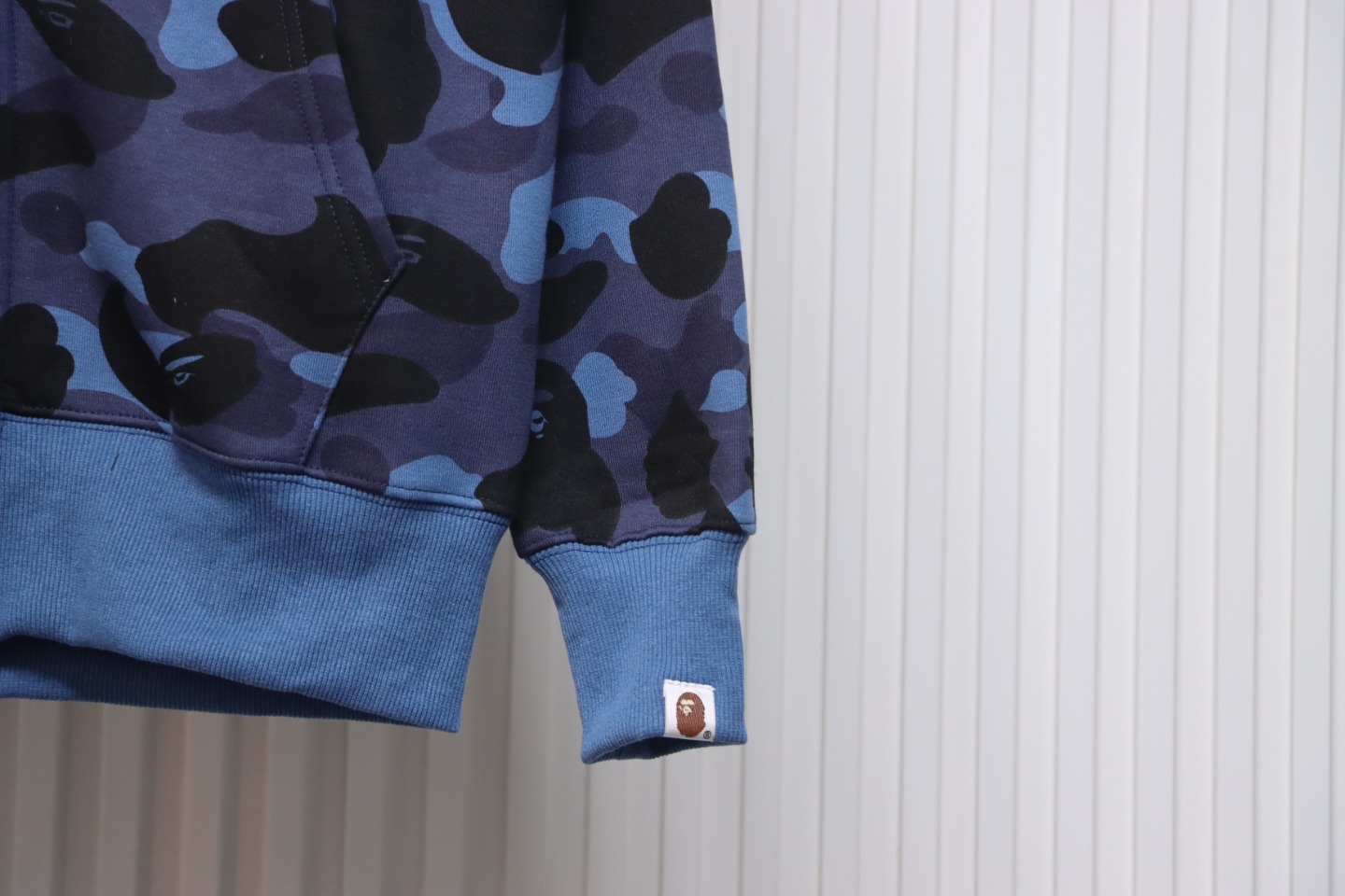 BAPE Shark's Head Tiger's Head Zipper Camo Double Hoodie Dark Blue