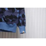 BAPE Shark's Head Tiger's Head Zipper Camo Double Hoodie Dark Blue