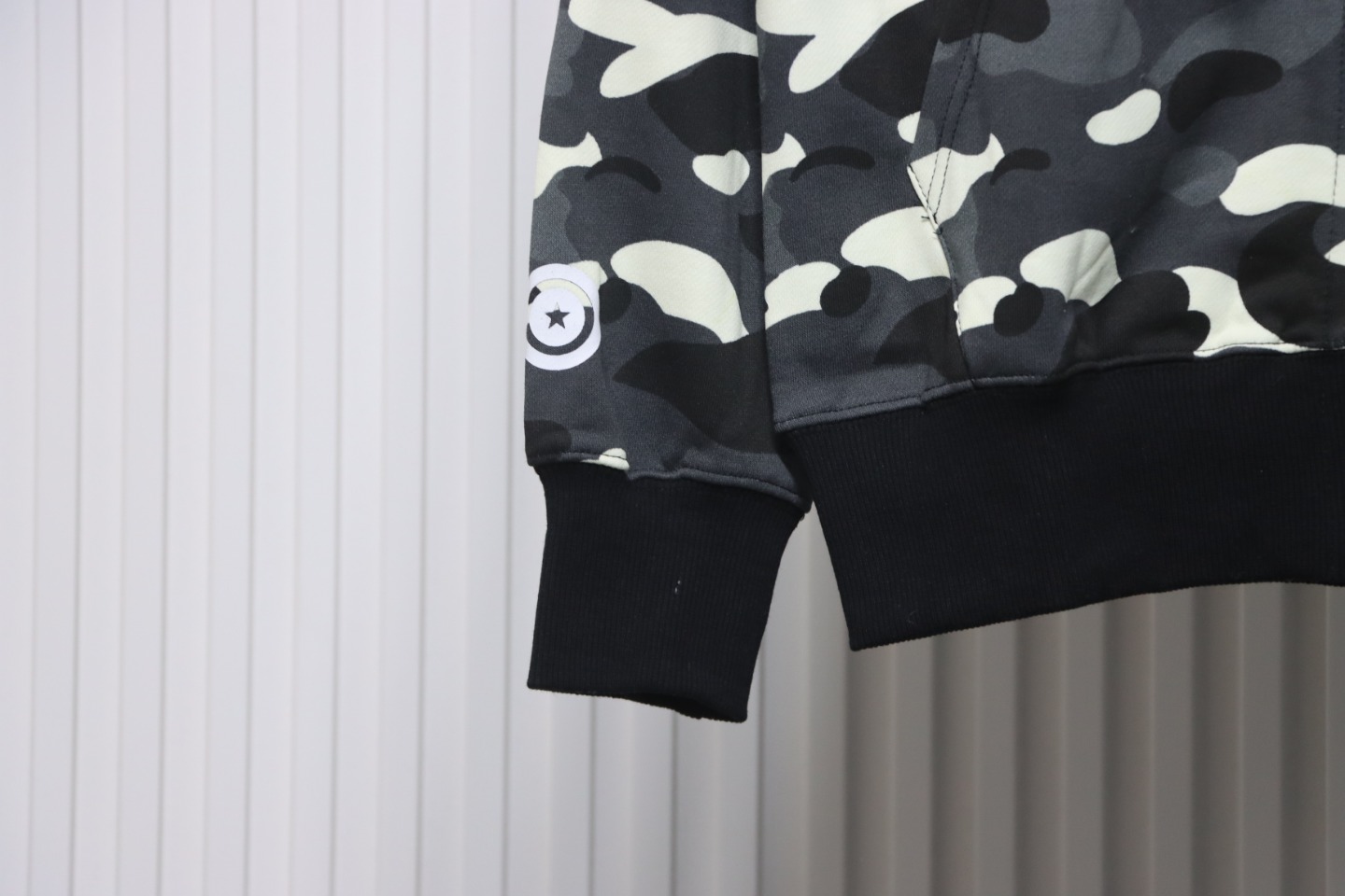 BAPE Shark's Head Tiger's Head Zipper Luminous Camo Double Hoodie Gray Black