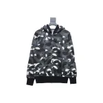 BAPE Shark's Head Tiger's Head Zipper Luminous Camo Double Hoodie Gray Black