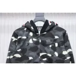 BAPE Shark's Head Tiger's Head Zipper Luminous Camo Double Hoodie Gray Black