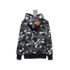 BAPE Shark's Head Tiger's Head Zipper Luminous Camo Double Hoodie Gray Black
